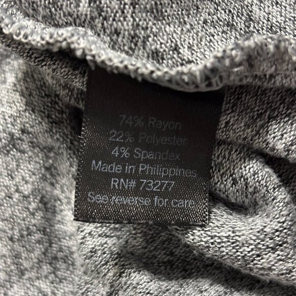 Simply Vera Vera Wang Gray Black Floral Lace Print Top L Cowl Neck Stretch Soft - Picture 10 of 14